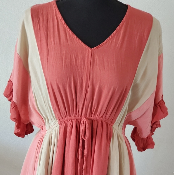 GIGIO BY UMGEE Marsala Color‎ Block V Neck Mini Dre - Picture 12 of 16